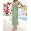 image:imageZESICA Womens Summer Sleeveless Floral Bodycon Wedding Guest DressesSage