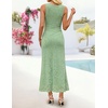 image:imageZESICA Womens Summer Sleeveless Floral Bodycon Wedding Guest DressesSage