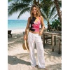image:imageZESICA Womens Summer Sleeveless Floral Mesh Y2K Going Out Tank TopsBlack