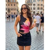 image:imageZESICA Womens Summer Sleeveless Floral Mesh Y2K Going Out Tank TopsBlack