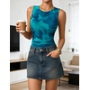 image:imageZESICA Womens Summer Sleeveless Floral Mesh Y2K Going Out Tank TopsBlue