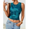 image:imageZESICA Womens Summer Sleeveless Floral Mesh Y2K Going Out Tank TopsBlue