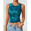 image:imageZESICA Womens Summer Sleeveless Floral Mesh Y2K Going Out Tank TopsBlue