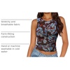 image:imageZESICA Womens Summer Sleeveless Floral Mesh Y2K Going Out Tank TopsCoffee