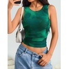 image:imageZESICA Womens Summer Sleeveless Floral Mesh Y2K Going Out Tank TopsGreen