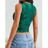 image:imageZESICA Womens Summer Sleeveless Floral Mesh Y2K Going Out Tank TopsGreen