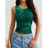 image:imageZESICA Womens Summer Sleeveless Floral Mesh Y2K Going Out Tank TopsGreen