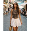 image:imageZESICA Womens Summer Sleeveless Floral Mesh Y2K Going Out Tank TopsLeopard