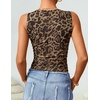 image:imageZESICA Womens Summer Sleeveless Floral Mesh Y2K Going Out Tank TopsLeopard