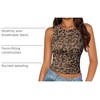 image:imageZESICA Womens Summer Sleeveless Floral Mesh Y2K Going Out Tank TopsLeopard