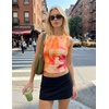 image:imageZESICA Womens Summer Sleeveless Floral Mesh Y2K Going Out Tank TopsOrange