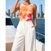 image:imageZESICA Womens Summer Sleeveless Floral Mesh Y2K Going Out Tank TopsOrange