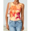 image:imageZESICA Womens Summer Sleeveless Floral Mesh Y2K Going Out Tank TopsOrange