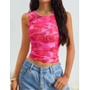image:imageZESICA Womens Summer Sleeveless Floral Mesh Y2K Going Out Tank TopsRose