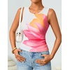 image:imageZESICA Womens Summer Sleeveless Floral Mesh Y2K Going Out Tank TopsWhite