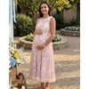 image:imageZESICA Womens Summer Sleeveless Floral Wedding Guest Maxi DressApricot