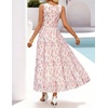 image:imageZESICA Womens Summer Sleeveless Floral Wedding Guest Maxi DressApricot