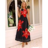 image:imageZESICA Womens Summer Sleeveless Floral Wedding Guest Maxi DressBlack
