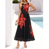image:imageZESICA Womens Summer Sleeveless Floral Wedding Guest Maxi DressBlack
