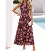 image:imageZESICA Womens Summer Sleeveless Floral Wedding Guest Maxi DressBrown
