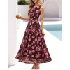 image:imageZESICA Womens Summer Sleeveless Floral Wedding Guest Maxi DressBrown