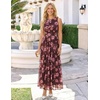 image:imageZESICA Womens Summer Sleeveless Floral Wedding Guest Maxi DressBrown