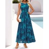 image:imageZESICA Womens Summer Sleeveless Floral Wedding Guest Maxi DressDarkblue