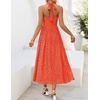 image:imageZESICA Womens Summer Sleeveless Floral Wedding Guest Maxi DressOrangered