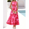 image:imageZESICA Womens Summer Sleeveless Floral Wedding Guest Maxi DressRose