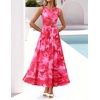 image:imageZESICA Womens Summer Sleeveless Floral Wedding Guest Maxi DressRose
