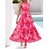 image:imageZESICA Womens Summer Sleeveless Floral Wedding Guest Maxi DressRose