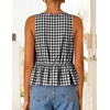 image:imageZESICA Womens Summer Sleeveless Gingham Tank Tops 2026 Crewneck Tie Front Top Loose Ruffle Peplum Babydoll BlousesBlack