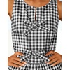 image:imageZESICA Womens Summer Sleeveless Gingham Tank Tops 2026 Crewneck Tie Front Top Loose Ruffle Peplum Babydoll BlousesBlack