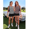image:imageZESICA Womens Summer Sleeveless Gingham Tank Tops 2026 Crewneck Tie Front Top Loose Ruffle Peplum Babydoll BlousesBlack