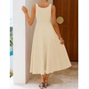 image:imageZESICA Womens Summer Sleeveless Square Neck A Line Midi DressApricot
