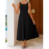 image:imageZESICA Womens Summer Sleeveless Square Neck A Line Midi DressBlack