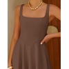 image:imageZESICA Womens Summer Sleeveless Square Neck A Line Midi DressBrown