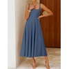 image:imageZESICA Womens Summer Sleeveless Square Neck A Line Midi DressDusty Blue
