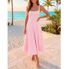 image:imageZESICA Womens Summer Sleeveless Square Neck A Line Midi DressPink