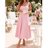 image:imageZESICA Womens Summer Sleeveless Square Neck A Line Midi DressPink