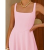image:imageZESICA Womens Summer Sleeveless Square Neck A Line Midi DressPink