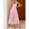 image:imageZESICA Womens Summer Sleeveless Square Neck A Line Midi DressPink