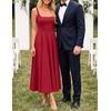 image:imageZESICA Womens Summer Sleeveless Square Neck A Line Midi DressRed