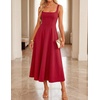 image:imageZESICA Womens Summer Sleeveless Square Neck A Line Midi DressRed