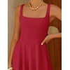 image:imageZESICA Womens Summer Sleeveless Square Neck A Line Midi DressRed