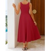 image:imageZESICA Womens Summer Sleeveless Square Neck A Line Midi DressRed