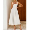 image:imageZESICA Womens Summer Sleeveless Square Neck A Line Midi DressWhite
