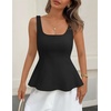 image:imageZESICA Womens Summer Sleeveless Vest Top Trendy Peplum TopsBlack