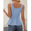 image:imageZESICA Womens Summer Sleeveless Vest Top Trendy Peplum TopsBlue
