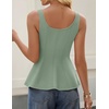 image:imageZESICA Womens Summer Sleeveless Vest Top Trendy Peplum TopsLight Green